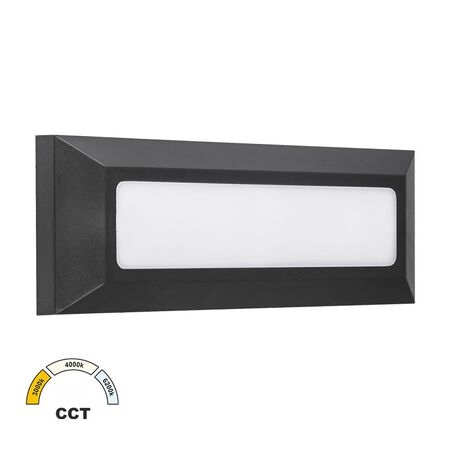 LED ΦΩΤΙΣΤΙΚΟ PC ΕΠΙΤΟΙΧΟ ΟΡΘΟΓΩΝΙΟ 4W CCT IP65 ΓΡΑΦΙΤΗΣ