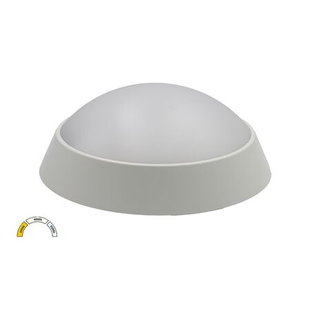 LED ΠΛΑΦΟΝΙΕΡΑ PC ΣΤΡΟΓΓΥΛΗ Φ220mm 20W CCT IP65 ΛΕΥΚΗ