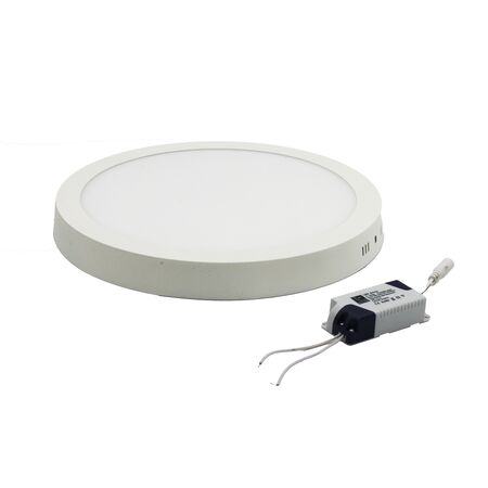 LED ΦΩΤΙΣΤΙΚΟ ΟΡΟΦΗΣ ΑΛΟΥΜΙΝΙΟΥ ΣΤΡΟΓΓΥΛΟ 24W 3000K ΛΕΥΚΟ