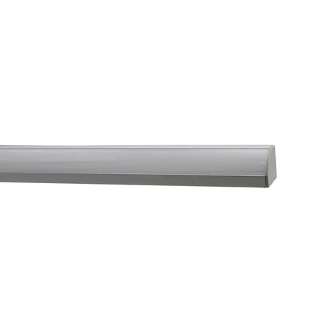 Aluminum Led profile 2m wall mounted L type for led strip max W:12mm L:1m SET WITH 2 END CAPS AND FROSTED (MAT) COVER