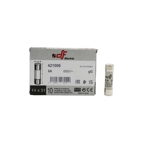 Cylindrical Fuse links 14x51mm 6A Gg
