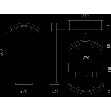 LED ΦΩΤΙΣΤΙΚΟ ΑΛΟΥΜ ΚΑΜΠΥΛΗ ΣΕ ΚΟΛΩΝΑ 50cm 10W 4000Κ ΓΚΡΙ