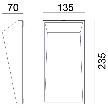 Wall/Ceiling mounted Aluminium Lighting Fitting 135*235mm 9W 3000K white