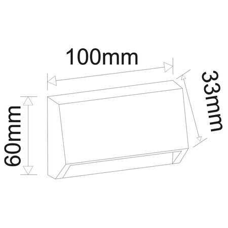 LED ΦΩΤΙΣ.PC ΕΠΙΤ. ΕΜΜΕΣ. ΚΥΡΤΟ ΟΡΘΟΓ 2W 3000Κ IP65 ΓΡΑΦΙΤΗΣ