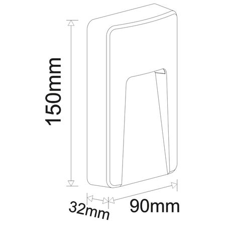 LED ΦΩΤΙΣ.PC ΕΠΙΤΟΙΧΟ ΕΜΜΕΣΟΥ ΟΡΘΟΓΩΝΙΟ 3W 3000Κ IP65 ΓΚΡΙ