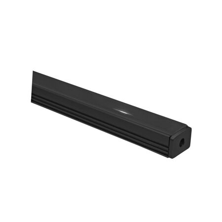 Aluminum BLACK profile 2m DEEP wall mounted for led strips max W:12mm  L:2m W:17mm  H:6mm SET WITH 2 END CAPS AND FROSTED COVER