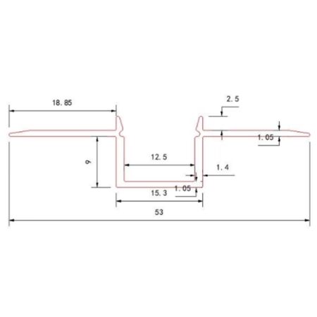 Trimless Recessed Led profile narrow size for led strips max W:11mm SET WITH 2 END CAPS AND FROSTED (MAT) COVER