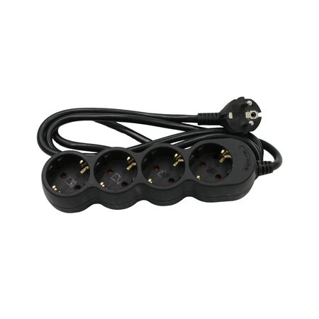 ΠΟΛΥΠΡΙΖΟ ΜΕ ΚΑΛΩΔΙΟ 3x1.5mm² 1.5μ 4 ΣΟΥΚΟ ΜΑΥΡΟ