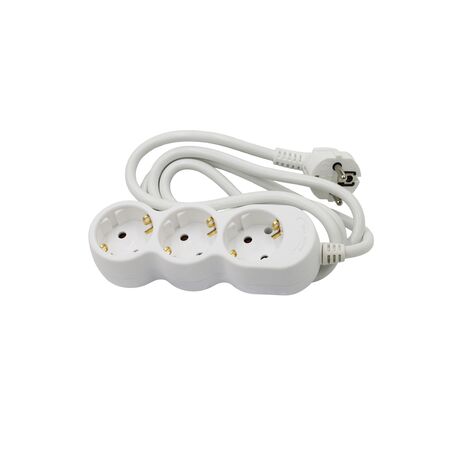 ΠΟΛΥΠΡΙΖΟ ΜΕ ΚΑΛΩΔΙΟ 3x1.5mm² 1.5μ 3 ΣΟΥΚΟ ΛΕΥΚΟ