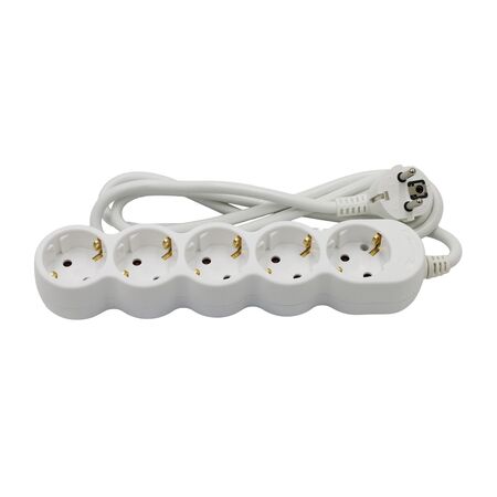 ΠΟΛΥΠΡΙΖΟ ΜΕ ΚΑΛΩΔΙΟ 3x1.5mm² 1.5μ 5 ΣΟΥΚΟ ΛΕΥΚΟ