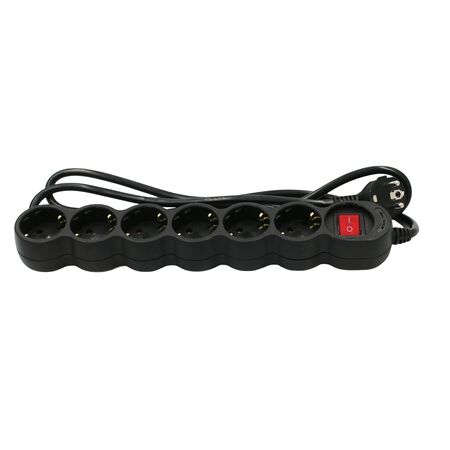ΠΟΛΥΠΡΙΖΟ ΜΕ ΔΙΑΚΟΠΤΗ+ΚΑΛΩΔΙΟ 3x1.5mm² 1.5μ 6 ΣΟΥΚΟ ΜΑΥΡΟ